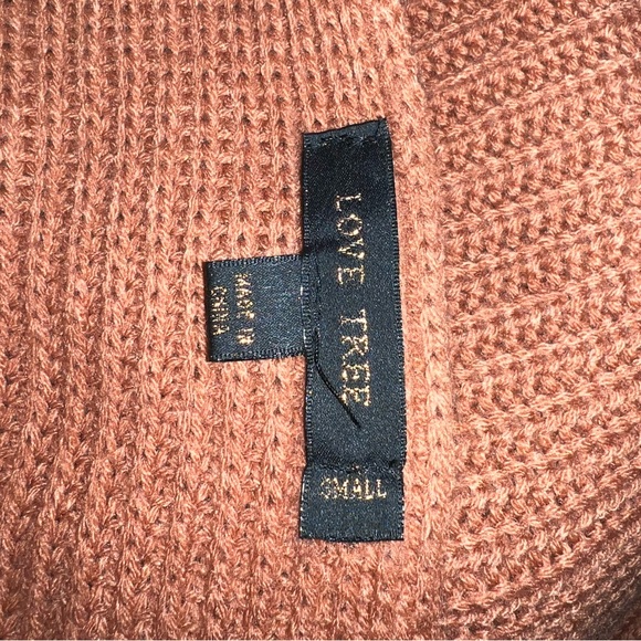 Love Tree Long Sleeve Twisted Back Pink Sweater Women’s Small - Picture 3 of 3